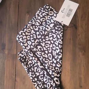 Zyia Black and White Leopard Light n Tight Hustle Shorts